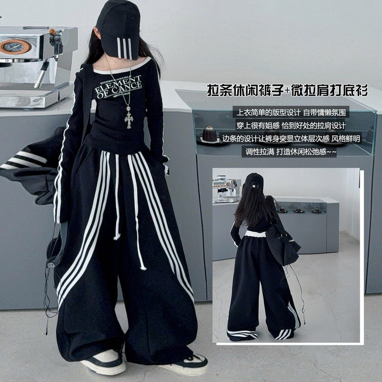 女童工装裤春秋2026新款潮酷穿搭儿童阔腿裤女孩大童秋装裤子套装,淘宝优惠券,粉丝福利购,淘宝优惠卷