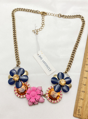 镀真金夸张宝石项链女个性时尚流行流行大气简约特色气质CE729