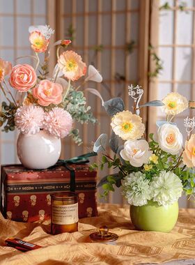 高档仿真花客厅餐桌摆件