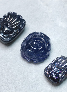 天然堇青石吊坠女款DIY配饰吊坠