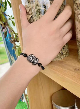 情侣款银曜石貔貅手串时尚