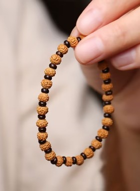 尼泊尔小金刚椰壳菩提手串女生文艺小众女菩提子木质盘玩男士精品