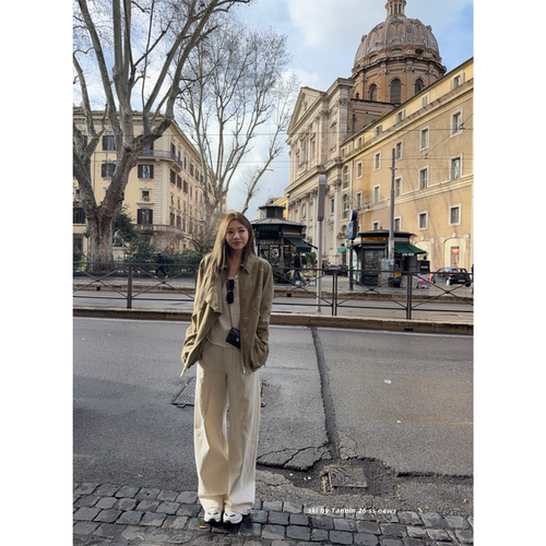 ski by Tannin赤兔立体剪裁+斜纹织造工艺早春阔腿白色牛仔裤女春 - 图2