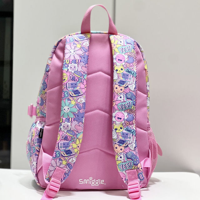 Australian Smiggle school bag 136 grade pink flower backpack multi-functional storage student large capacity backpack