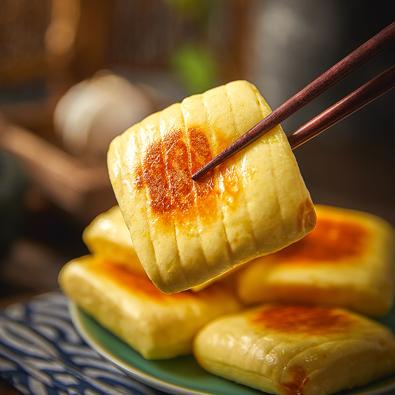 祥口福粗粮煎饼玉米饼杂粮饼12个儿童早餐饼半成品广式点心商用 - 图0