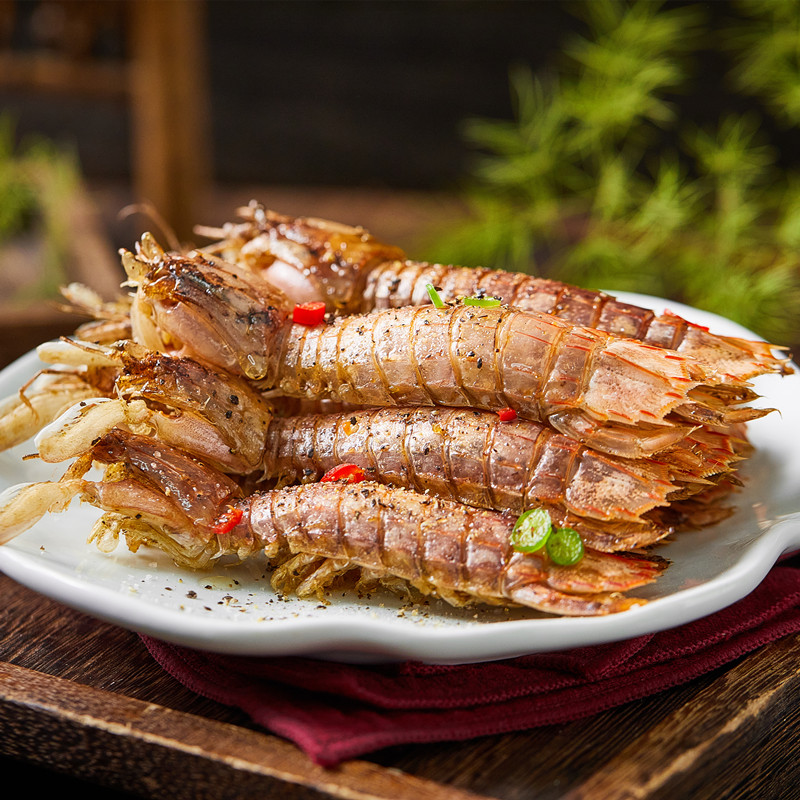 浙江东海椒盐皮皮虾开袋即食加热更佳熟制菜零食佐餐整虾鲜甜香-图0