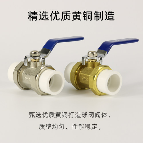 振亿PPR黄铜全铜双活接球阀20四分4分25六分6分32一寸活接ppr阀门 - 图0