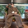 Mr. Jin’s autumn TR yarn-dyed blended herringbone texture casual and versatile double-door jacket + loose scimitar pants