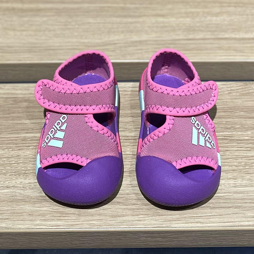 Adidas阿迪达斯男女儿童鞋防滑魔术贴透气运动鞋婴童凉鞋D97198