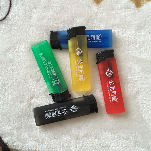 半透明喷胶橡皮一次性塑料打火机广告定制订做酒店刻字明火包邮 - 图1