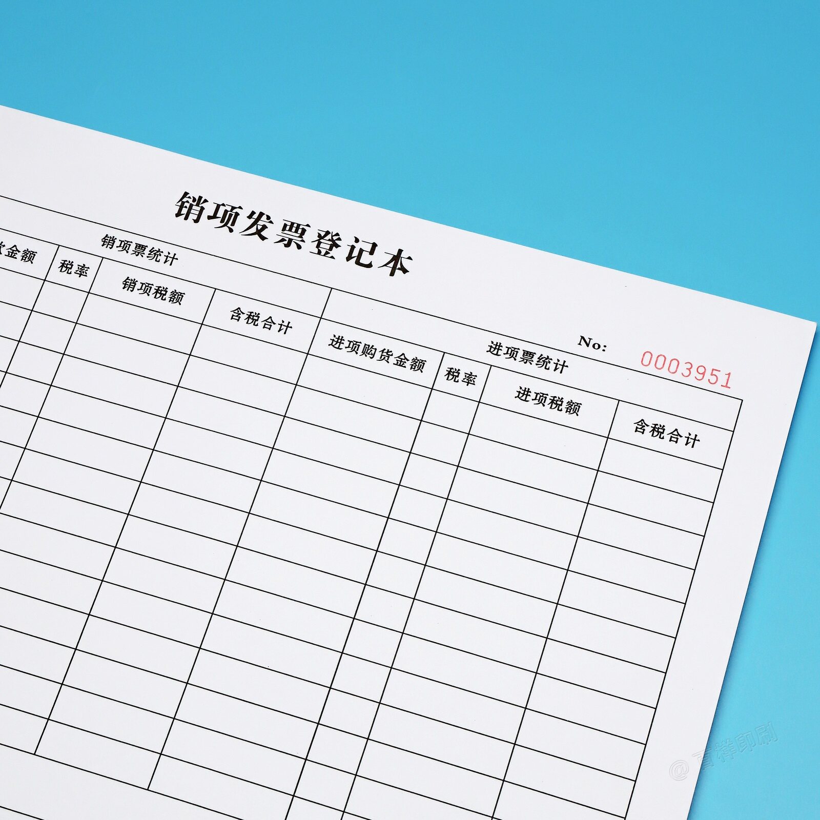 公司销项票税额统计表会计进项销项税票汇总表财税票据登记本定制