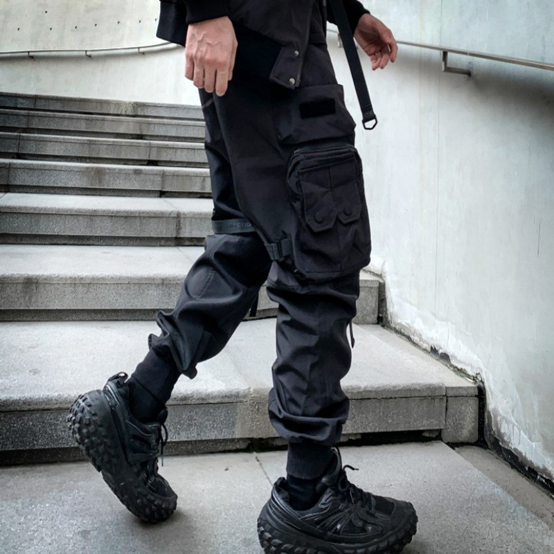 BMZS多口袋秋冬工装裤男士机能风伞兵裤宽松户外加绒束脚潮牌裤子 - 图1