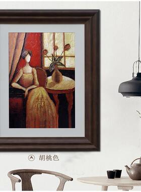 美式实木大相框挂墙8K 4K 24 36寸大尺寸定制裱画框订做装饰外框