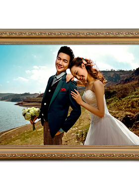 实木相框鸿麓实木定制欧式照片框