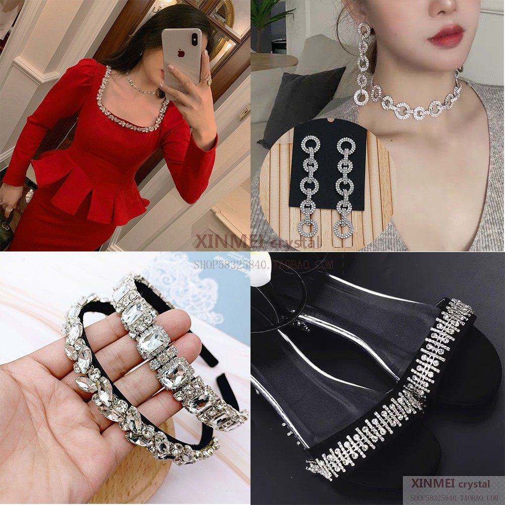 多款式水晶玻璃钻链镶钻花式链条diy鞋包配件服装衣领肩带装饰链,淘宝优惠券,粉丝福利购,淘宝优惠卷