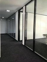 Office glass partition (double single glass shutter partition) electric door baking lacquered glass ground door wood door