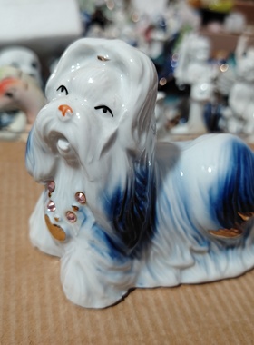 石湾陶瓷公仔家居装饰摆件手工艺客厅动物桌面地柜博古架生肖狗