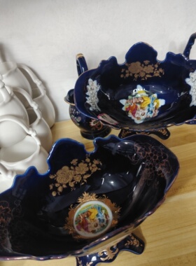外贸陶瓷尾单捡漏经典花果盘干果点心碗部分有微瑕疵介意慎拍