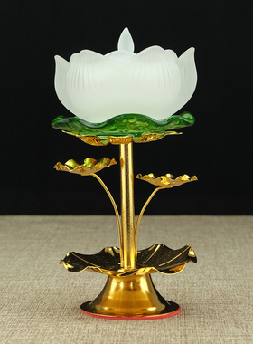 七彩琉璃电子供灯环保仿莲花蜡烛