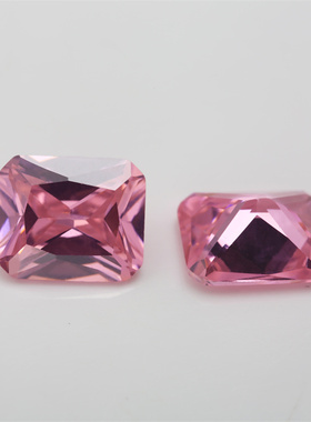 4x6--13x18mm 5A 长方倒角粉红色锆石裸石 梧州宝石  首饰DIY配件