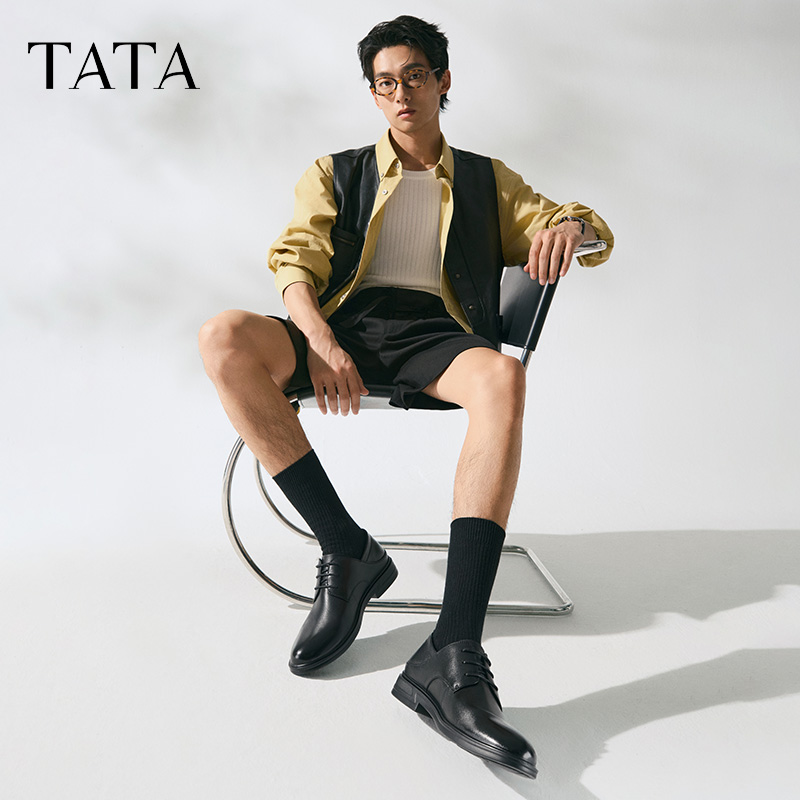 TATA他她经典商务正装皮鞋男士德比鞋结婚新郎鞋2025夏新TGA02BM5 - 图1