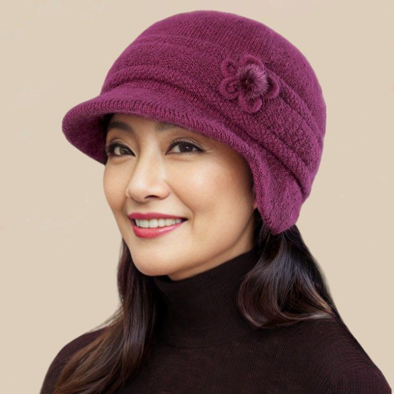 2025年秋冬季新款护耳保暖针织毛线帽子女东北防寒中老年妈妈帽子,淘宝优惠券,粉丝福利购,淘宝优惠卷