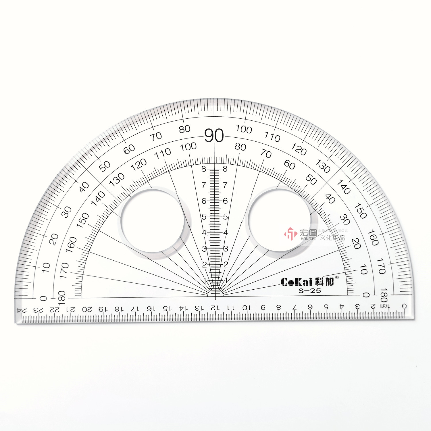 大号专业半圆量角器180度高透明量角尺直径20 25cm学生角度测量尺 - 图0
