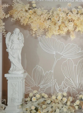 欧式人物雕像摆件艺术品天使小鸟复古怀旧酒吧密室婚庆雕塑装饰品