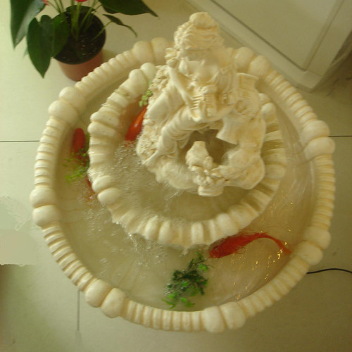 欧式人物雕塑摆设庭院玻璃钢落地流水鱼池喷泉装饰祝福摆件工艺品 - 图0