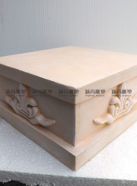 欧式风花纹底座罗马柱雕塑摆件