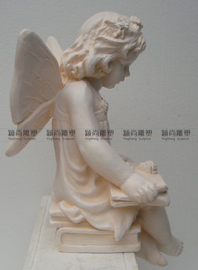 创意励志人物雕像摆件看书花仙子