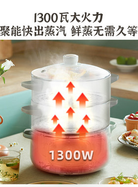 小熊电蒸锅家用蒸锅小型可蒸煮炖