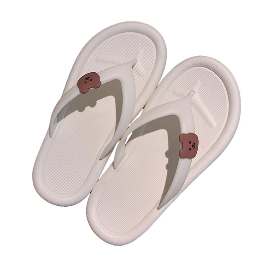 ins trendy cute cartoon flip-flops for women to wear non-slip feet girl's heart holiday beach flat sandals summer