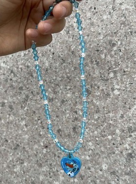 出口德国儿童冰雪安娜公主可爱卡通带吊坠弹力女童小项链手链