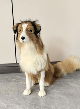 真皮仿真牧羊犬模型摆件礼物