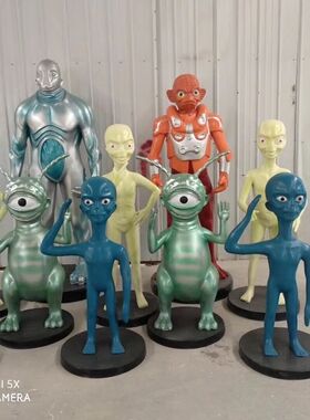 科幻人物飞碟外星人玻璃钢电影