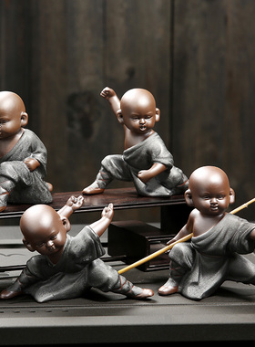 紫砂陶摆件中式茶室人物家居