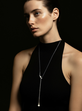 FataViam新款可调节吊坠长毛衣链高级感项链颈链锁骨链小众配饰女