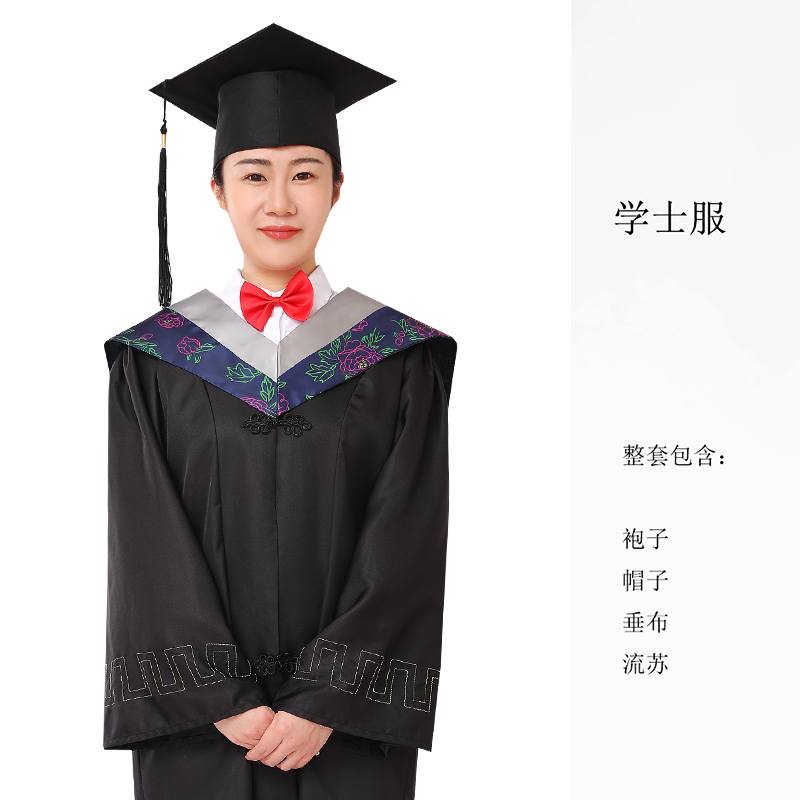 学士服大学生毕业男女学位服硕士博士学士文科理科工科礼服套装 - 图1