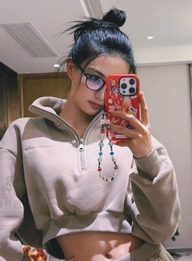 徐璐同款手机链串珠定制英文子母水晶挂链手腕绳马卡龙色挂饰防丢