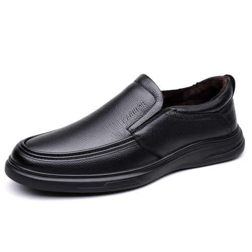 回力男鞋真皮棉皮鞋2024冬季新款休闲爸爸保暖中老年防滑爸爸鞋子 - 图3