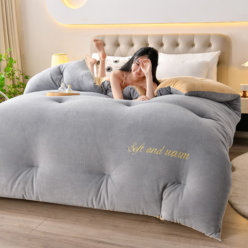 双人牛奶绒羊羔绒被子2025冬季双面加绒被芯棉被冬天加厚保暖冬被,淘宝优惠券,粉丝福利购,淘宝优惠卷