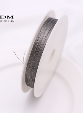 0.3-0.5毫米软钢丝串珠引线14k珍珠贝珠包金diy手链项链配件迪美