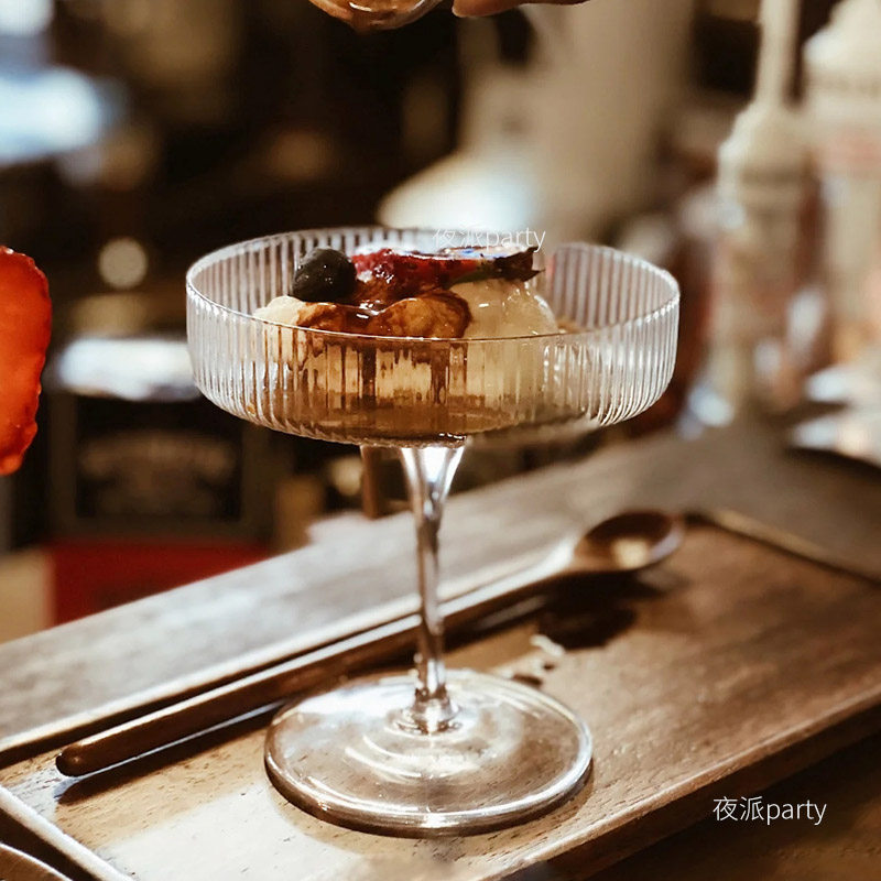 网红餐厅高颜值玻璃杯冰淇淋杯酸奶杯高脚鸡尾酒杯子布丁杯甜品杯,淘宝优惠券,粉丝福利购,淘宝优惠卷