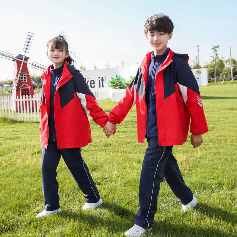 秋冬季校服户外青少年冲锋衣男女初高中学生三合一可拆卸小学外套