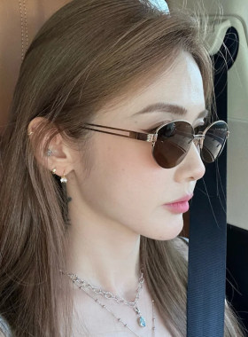老钱风金属半框太阳眼镜高级感网红时尚复古UV抗UV近视太阳眼镜女