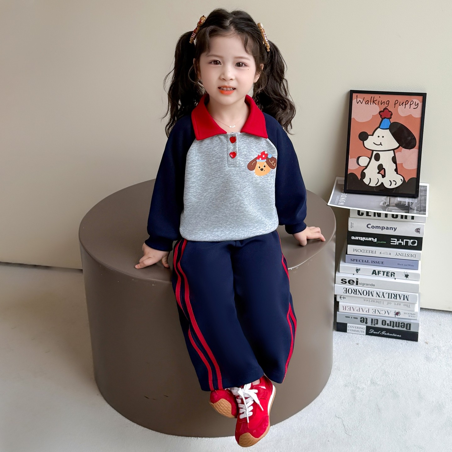 女童套装春秋儿童纯棉polo领卫衣卫裤两件套韩版女孩宝宝春装衣服,淘宝优惠券,粉丝福利购,淘宝优惠卷