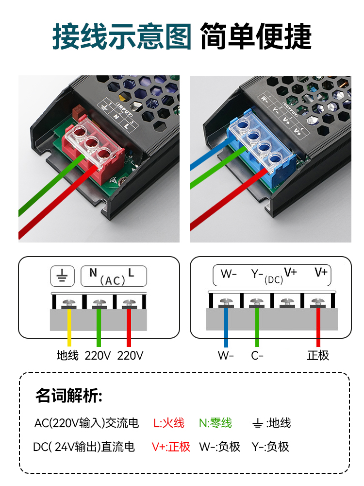 三色智能分段控制器led灯带变压器24V/12V开关电源低压线条灯驱动 - 图2