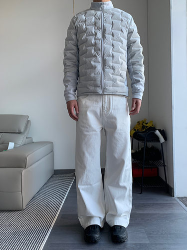CAGT 春秋宽松阔腿韩版直筒牛仔裤纯棉休闲基础长裤男学生潮情侣 - 图0