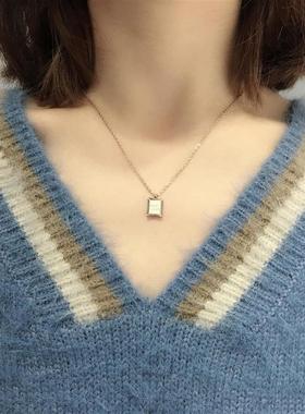 高品质玫瑰金色goodluck好运字母铭牌防过敏不掉色钛钢项链锁骨女